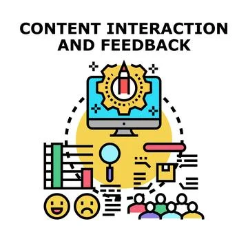 Creating digital content interaction and user feedback Stock Illustration
