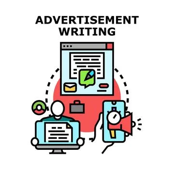 Creating digital content for online advertisement marketing Stock Illustration