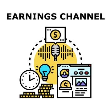 Creating digital content for online earning channels Stock Illustration