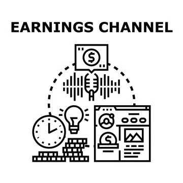 Creating digital content for online earning channels Stock Illustration