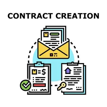 Creating digital contract documents for property agreements Stock Illustration