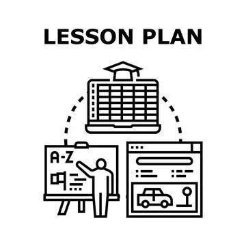 Creating digital lesson plan for modern education Stock Illustration