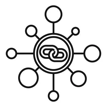 Creating digital marketing link building network connections Ilustración de archivo