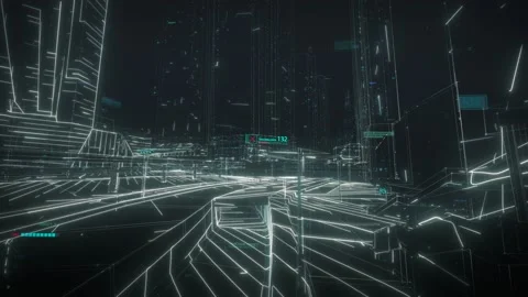 Creating digital model of a city. Artificial Intelligence technology concept Stock Footage 147114710