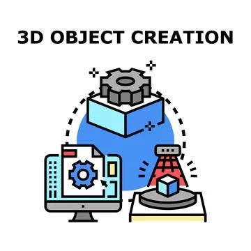 Creating digital objects for additive manufacturing production Illustrazione stock