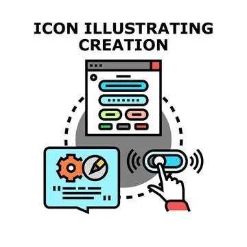 Creating digital projects process using application settings Stock Illustration
