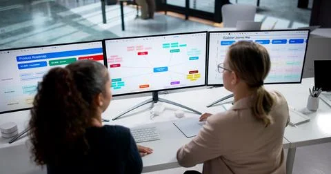 Creating Digital Solutions Using Strategic Business Planning And Data Analysi Stock Photos