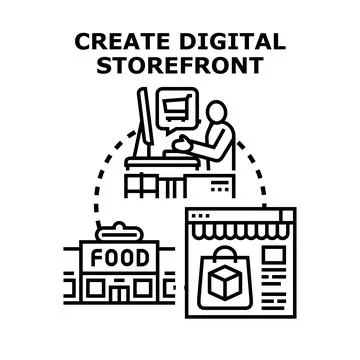 Creating digital storefront for online retail business Stock Illustration