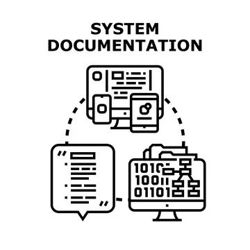 Creating digital system documentation for multiple platforms Stock Illustration