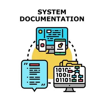 Creating digital system documentation for multiple platforms Stock Illustration
