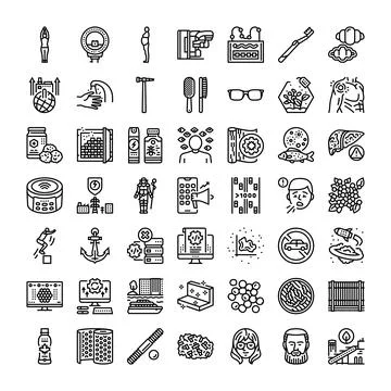 Creating diverse line icons for digital interfaces Stock Illustration