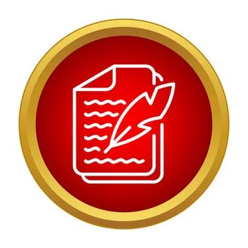 Creating document pages with quill pen icon design Illustrazione stock