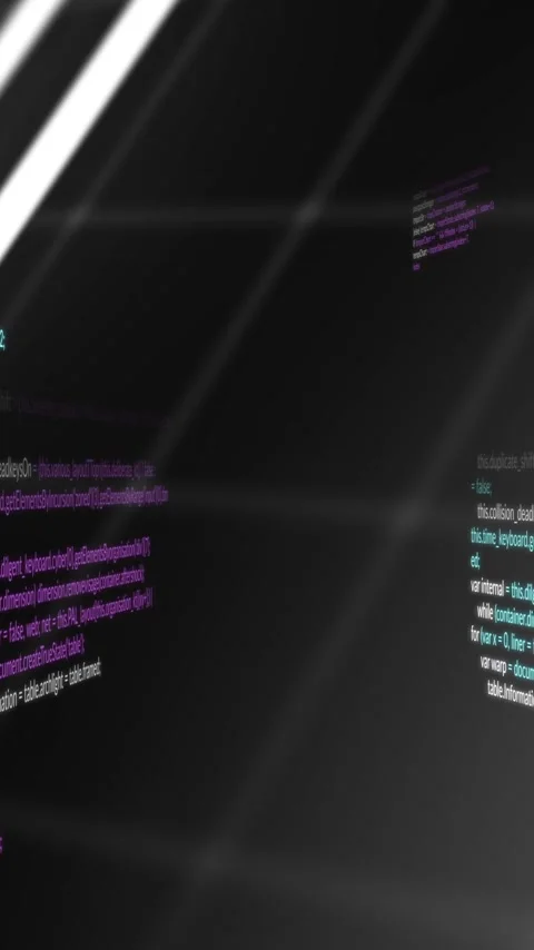 Creating dynamic technology-themed animation with digital code and abstract Stock Footage 319617505