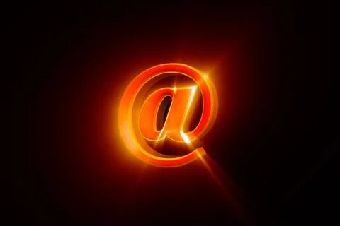 Creating an e-mail (@ - symbol). 3D illustration rendering. Creating an e-... Stock Photos