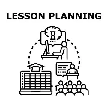 Creating educational content for lesson planning Illustrazione stock