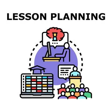 Creating educational content for lesson planning Stock Illustration