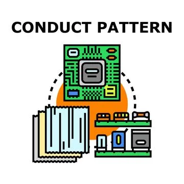 Creating electronic components and material patterns icon Stock-Illustration