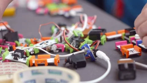 Creating electronic devices at a Maker space in Berlin. Stock Footage 82535248