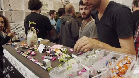 Creating electronic devices at a Maker space in Berlin. Stock-Footage 82535679