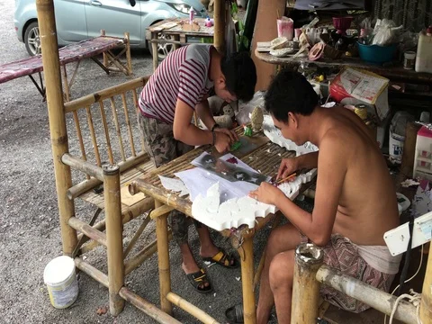 Creating elements for temple Stock Footage 71949086