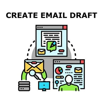 Creating email draft message concept illustration Stockillustratie