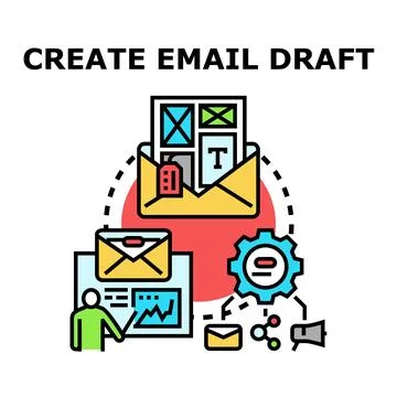 Creating email draft message for marketing campaign Stock Illustration