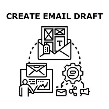 Creating email draft message for marketing campaign Stock Illustration