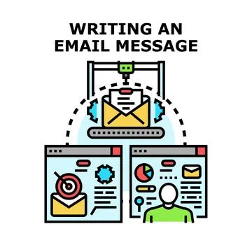 Creating email marketing message communication strategy concept Stock Illustration