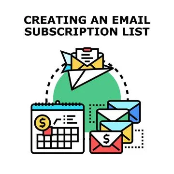 Creating email subscription list concept vector illustration Stock Illustration