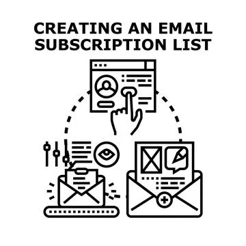 Creating email subscription list for digital marketing strategy Stock Illustration