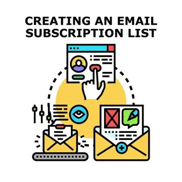 Creating email subscription list for digital marketing strategy Stock Illustration