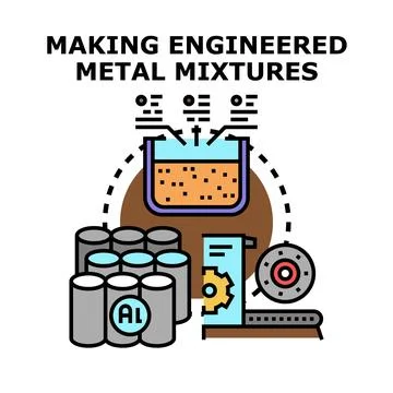Creating engineered metal alloy materials and composites Stock Illustration