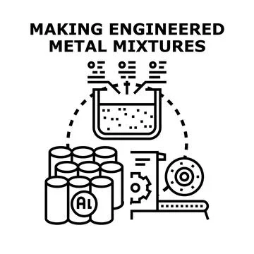 Creating engineered metal alloy materials and composites Stock Illustration