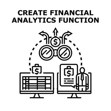 Creating financial analytics function for business strategy Stock Illustration