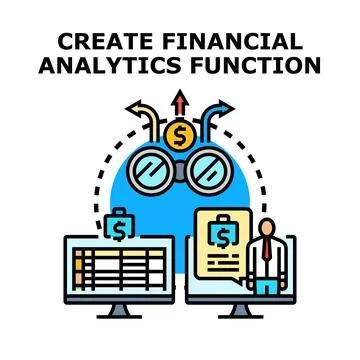 Creating financial analytics function for business strategy Stock Illustration