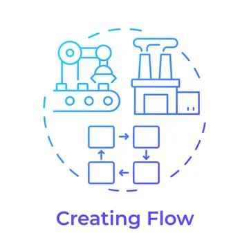 Creating flow blue gradient concept icon Stock Illustration