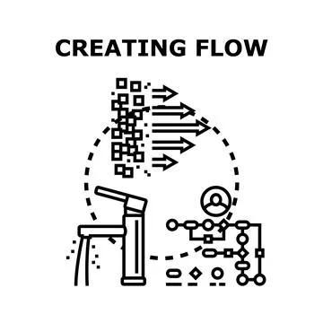 Creating flow optimizing business data processes efficiently イラスト素材