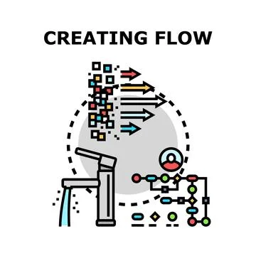 Creating flow optimizing business data processes efficiently Stock Illustration