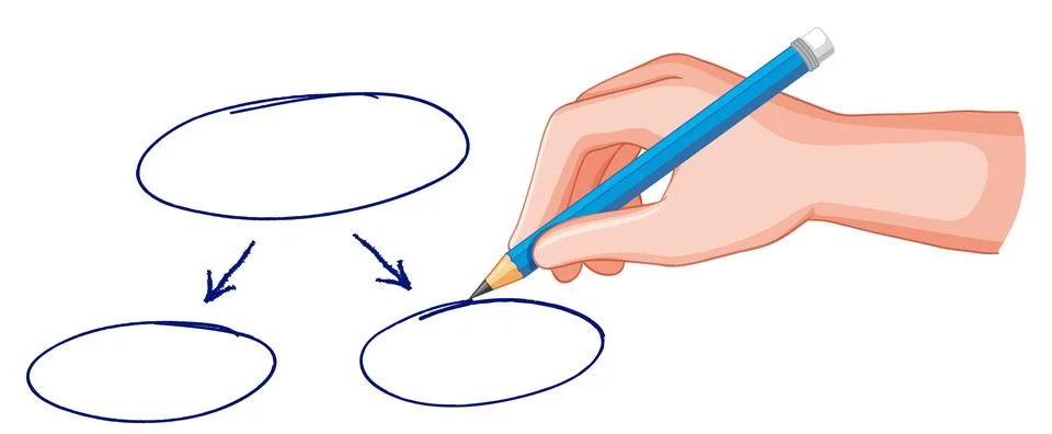 Creating a Flowchart Diagram 스톡 일러스트