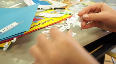 Creating folder subjects for a classroom Stock Footage 45683935