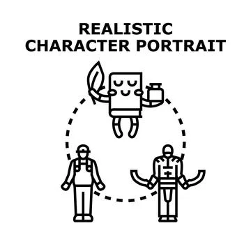 Creating game characters and digital artistic portraits Stock Illustration