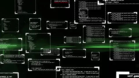 Creating game template with artificial intelligence help. A lot of code Stock Footage 317231647