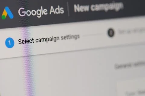 Creating google ad campaign Fotos Stock
