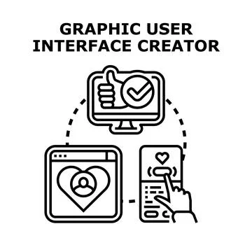 Creating graphic user interface and developing applications Stock Illustration