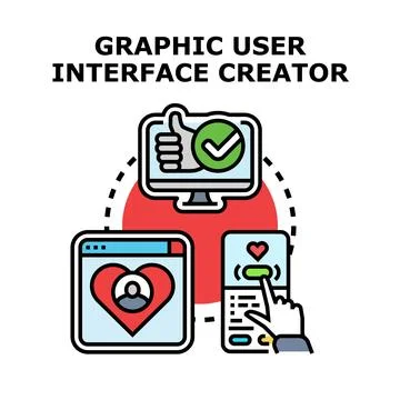 Creating graphic user interface and developing applications Stock Illustration
