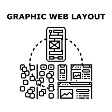 Creating graphic web layout for responsive web design Иллюстрация