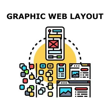 Creating graphic web layout for responsive web design Stock Illustration