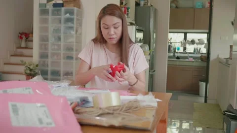 Creating Handmade Crafts at Home Stock Footage 319415223