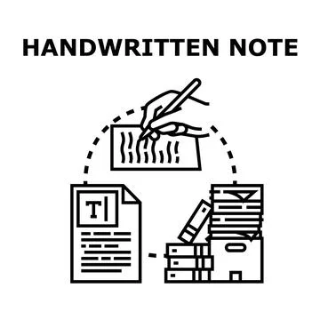 Creating handwritten notes and document archiving process Stockillustratie