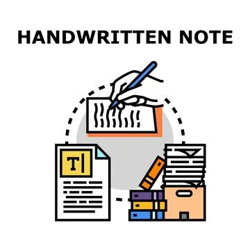 Creating handwritten notes and document archiving process Stock Illustration
